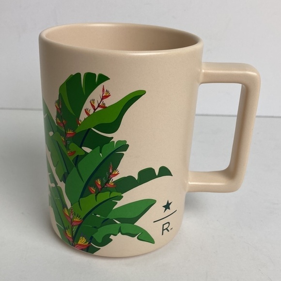 Starbucks Reserve 2020 Coffee Mug Banana Leaf  Beige Green Jungle 12oz Limited - Picture 4 of 11